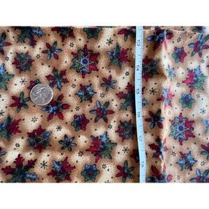 Vintage Fabric Snowflakes Christmas 1.25yds Seasons Greetings Hoffman Brown